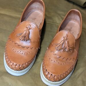 Brown Leather Tassel Loafers